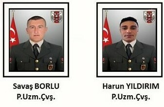 MSB: UZMAN ÇAVUŞLAR SAVAŞ BORLU VE HARUN YILDIRIM ŞEHİT OLDU