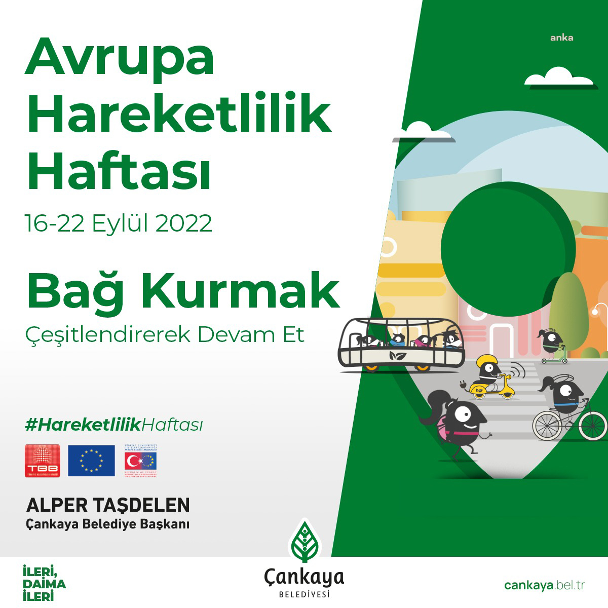 AVRUPA HAREKETLİLİK HAFTASI ÇANKAYA’DA ETKİNLİKLERLE KUTLANACAK