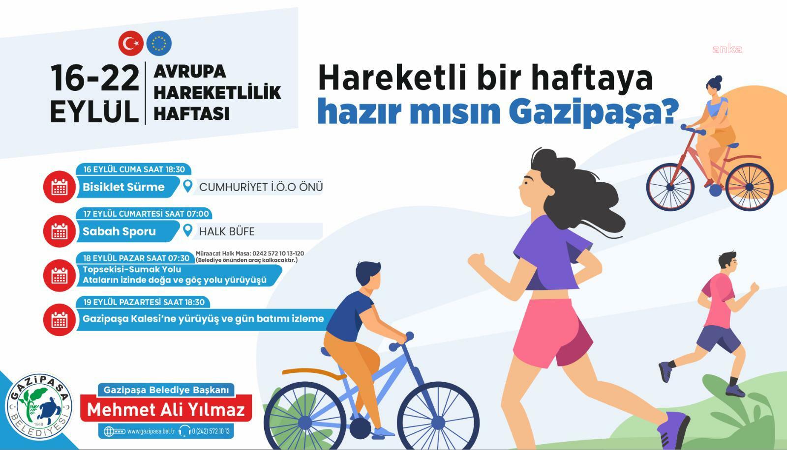 AVRUPA HAREKETLİLİK HAFTASI, GAZİPAŞA'DA ETKİNLİKLERLE KUTLANACAK
