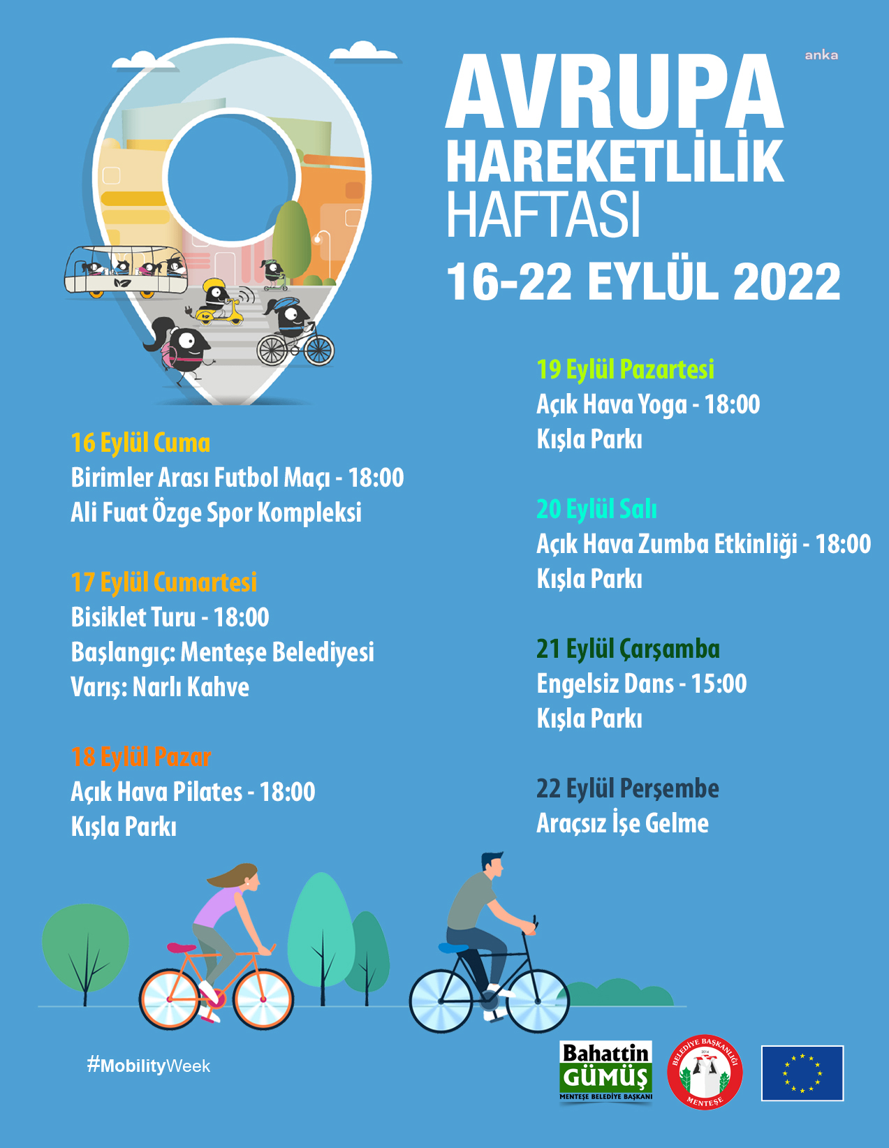 AVRUPA HAREKETLİLİK HAFTASI MENTEŞE’DE BİR DİZİ ETKİNLİKLE KUTLANACAK
