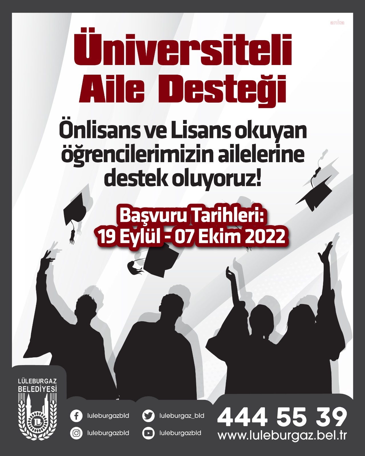 LÜLEBURGAZ BELEDİYESİ “ÜNİVERSİTELİ AİLE DESTEĞİ” GÜZ DÖNEMİ BAŞVURULARI BAŞLADI