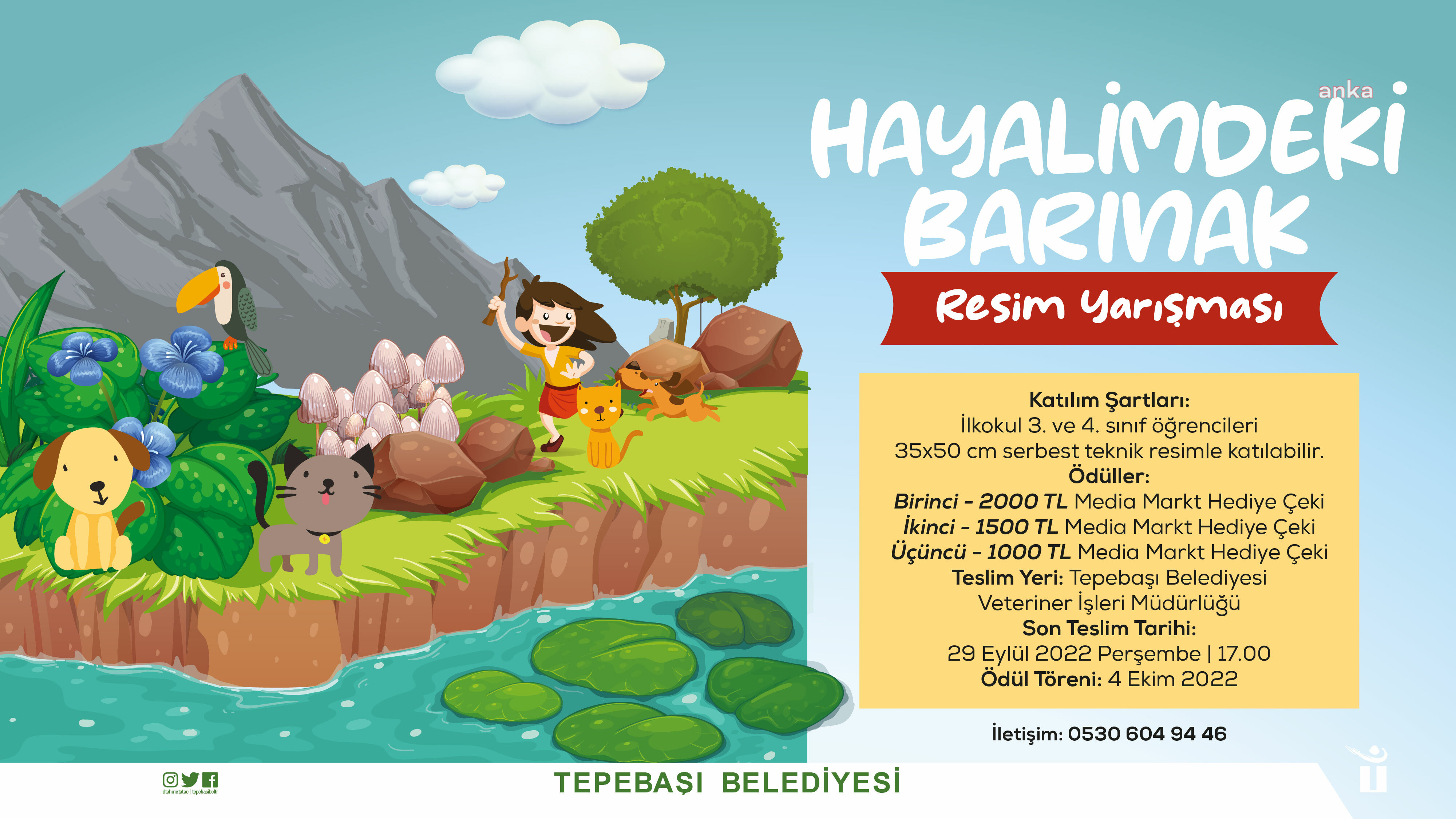 TEPEBAŞI BELEDİYESİ'NDEN 'HAYALİMDEKİ BARINAK' RESİM YARIŞMASI