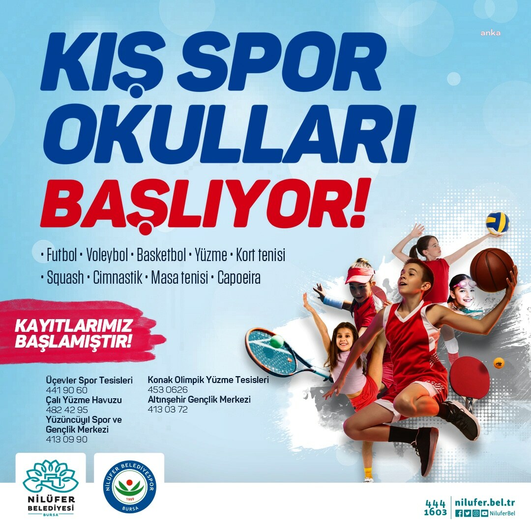 NİLÜFERLİ ÇOCUKLAR,  SPORA KIŞ SPOR OKULLARI’NDA DEVAM EDİYOR