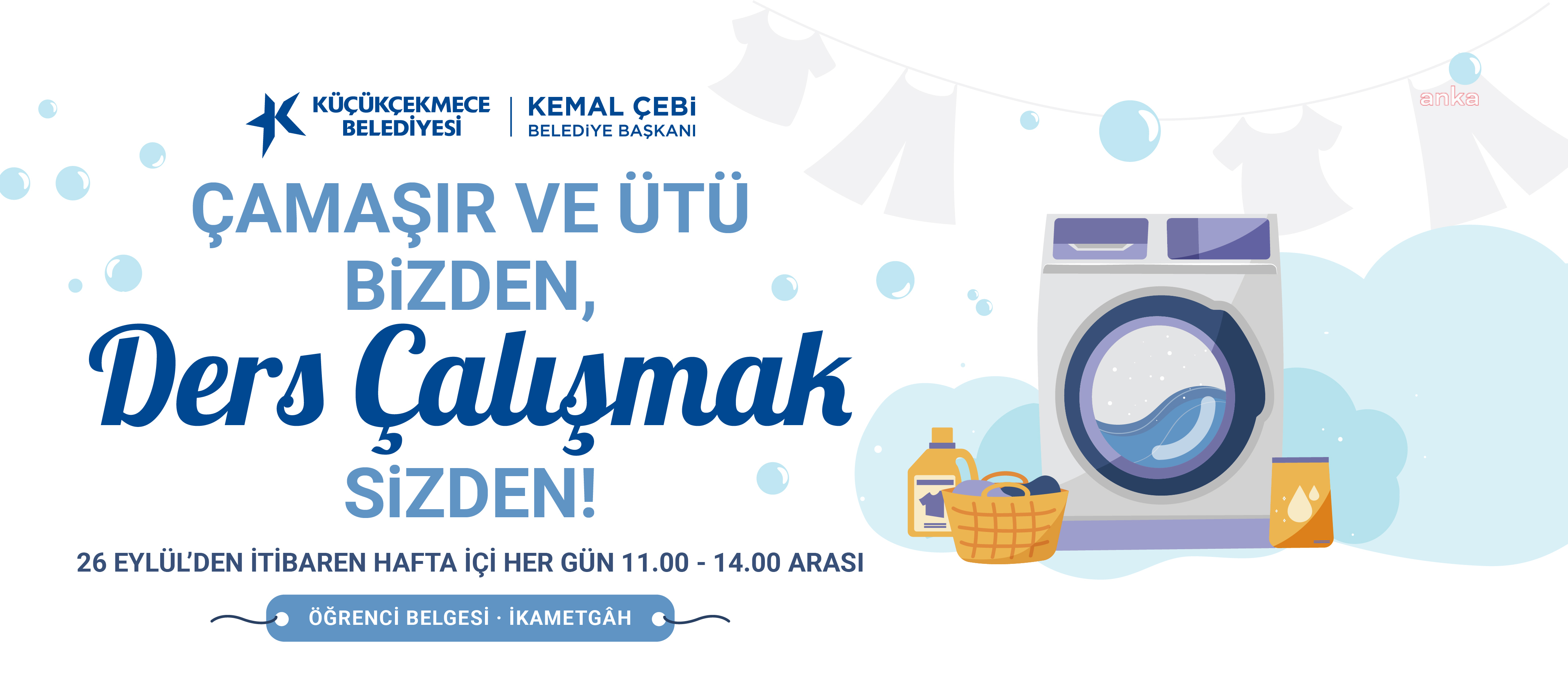KÜÇÜKÇEKMECE BELEDİYESİ’NDEN ÖĞRENCİLERE MÜJDE: ÇAMAŞIR ÜTÜ BİZDEN, DERS ÇALIŞMAK SİZDEN!