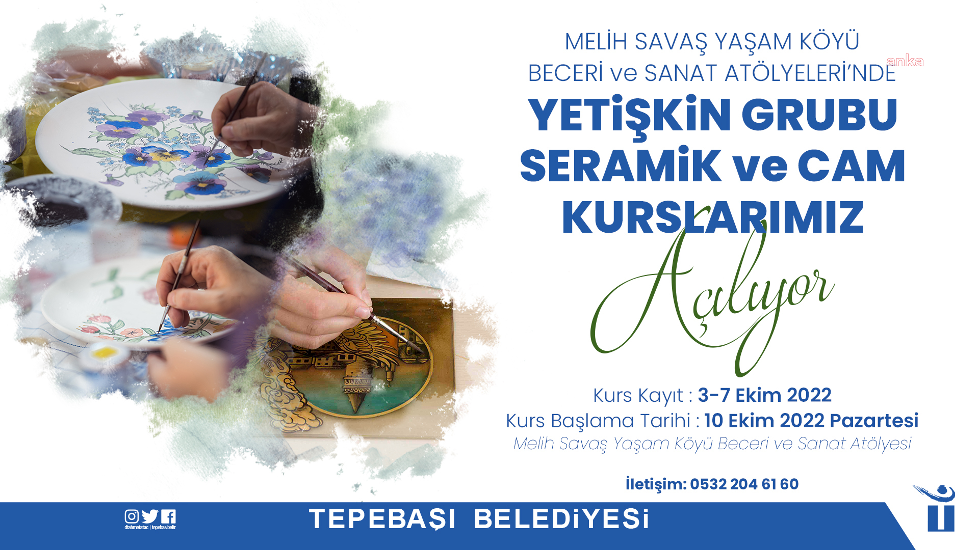 TEPEBAŞI’NDA YETİŞKİNLER İÇİN SERAMİK VE CAM KURSLARI BAŞLIYOR