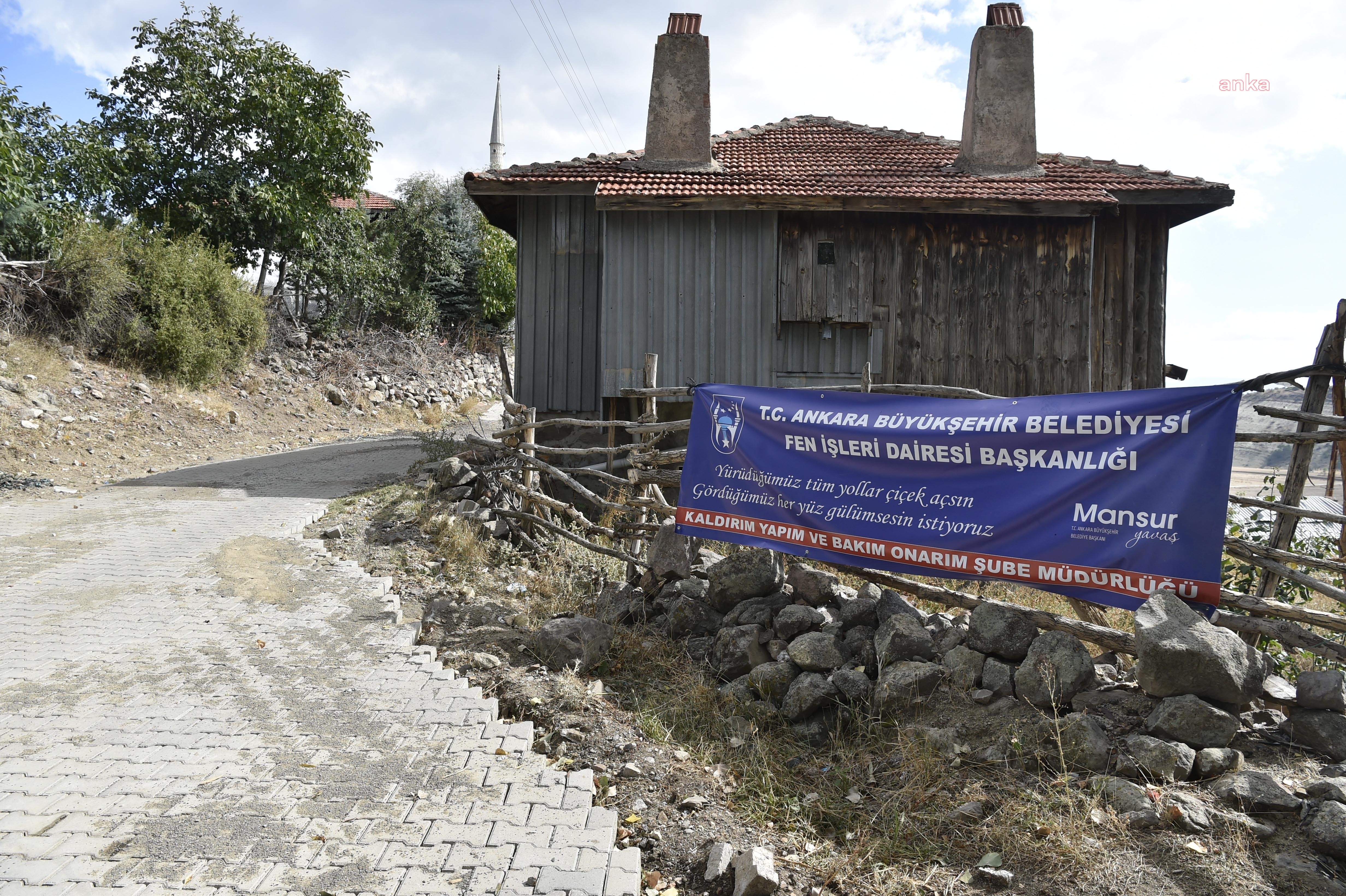 ANKARA BÜYÜKŞEHİR, KÖYLERDE KİLİTLİ PARKE TAŞI DÖŞEME ÇALIŞMALARINA DEVAM EDİYOR