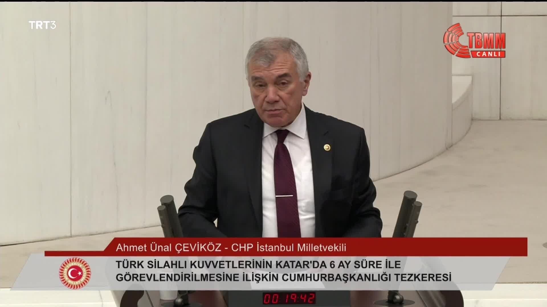 ÜNAL ÇEVİKÖZ’DEN, TSK’NIN KATAR’A DÜNYA KUPASI İÇİN GÖNDERİLMESİNE TEPKİ: “AKP İKTİDARI DÖNEMİNDE İLK KEZ FUTBOL ORGANİZASYONU İÇİN TEZKERE İSTENİYOR. HEM DE TÜRKİYE’NİN KATILMADIĞI BİR DÜNYA KUPASI İÇİN”