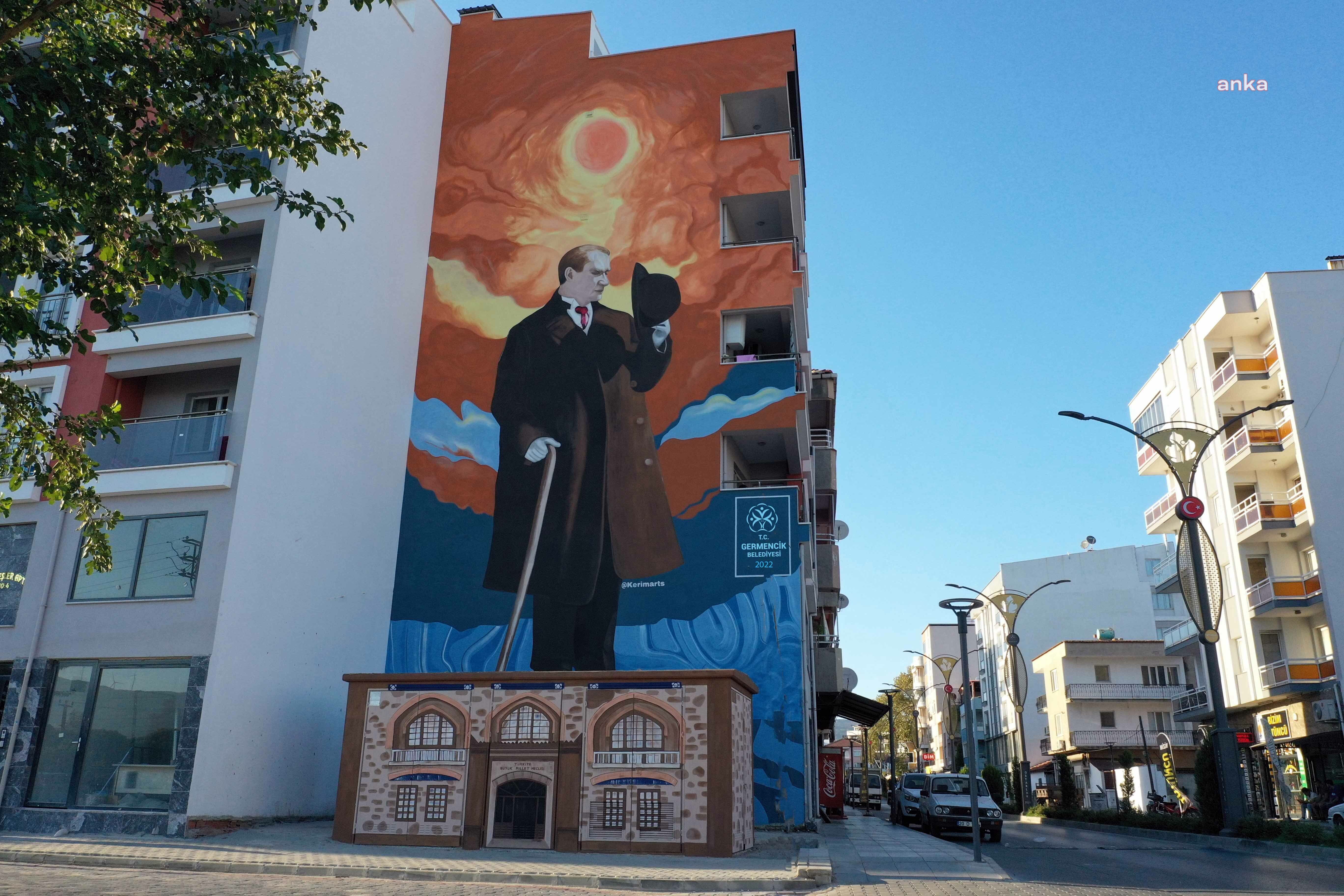 GERMENCİK BELEDİYESİ'NDEN DEV ATATÜRK RESMİ