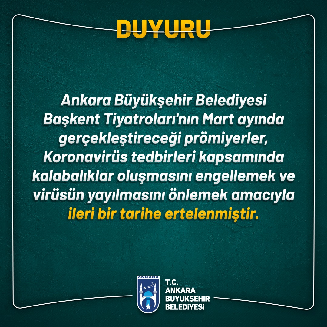 ANKARA BÜYÜKŞEHİR BELEDİYESİ'NDEN YENİ KORONAVİRÜS TEDBİRLERİ