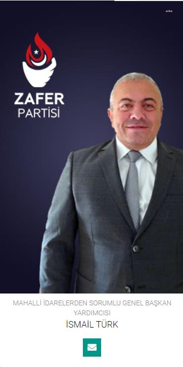 ZAFER PARTİSİ GENEL BAŞKAN YARDIMCISI İSMAİL TÜRK, PARTİSİNDEN İSTİFA ETTİ