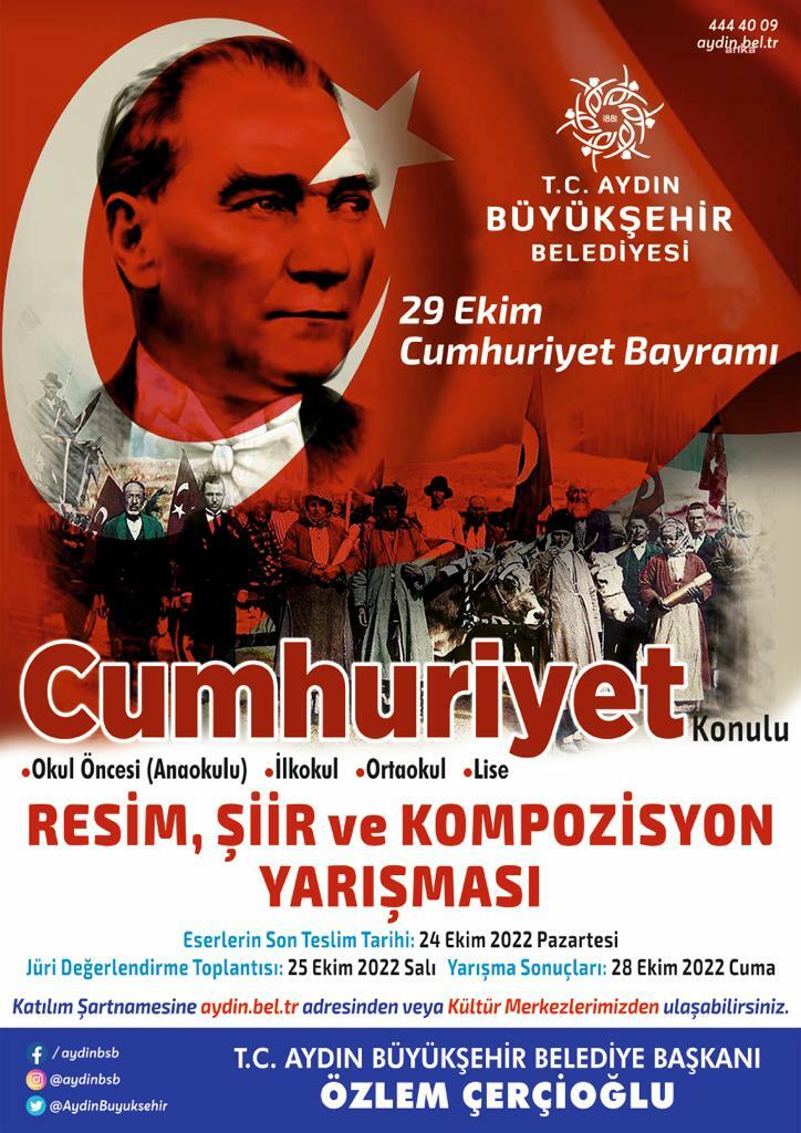 AYDIN BÜYÜKŞEHİR BELEDİYESİ ‘CUMHURİYET BAYRAMI’ TEMALI YARIŞMA DÜZENLİYOR