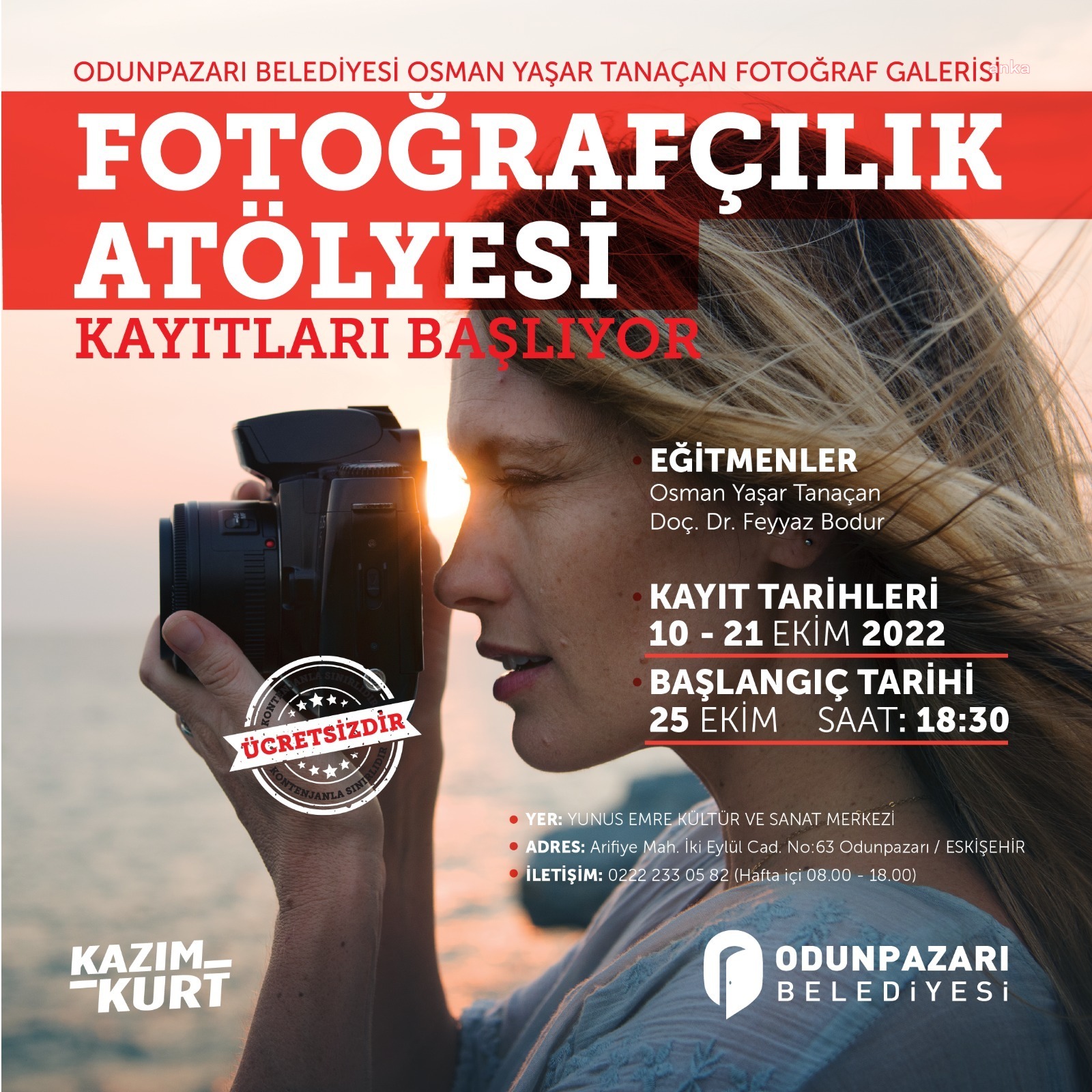 ODUNPAZARI BELEDİYESİ'NİN FOTOĞRAFÇILIK EĞİTİMİ İÇİN KAYITLAR SÜRÜYOR