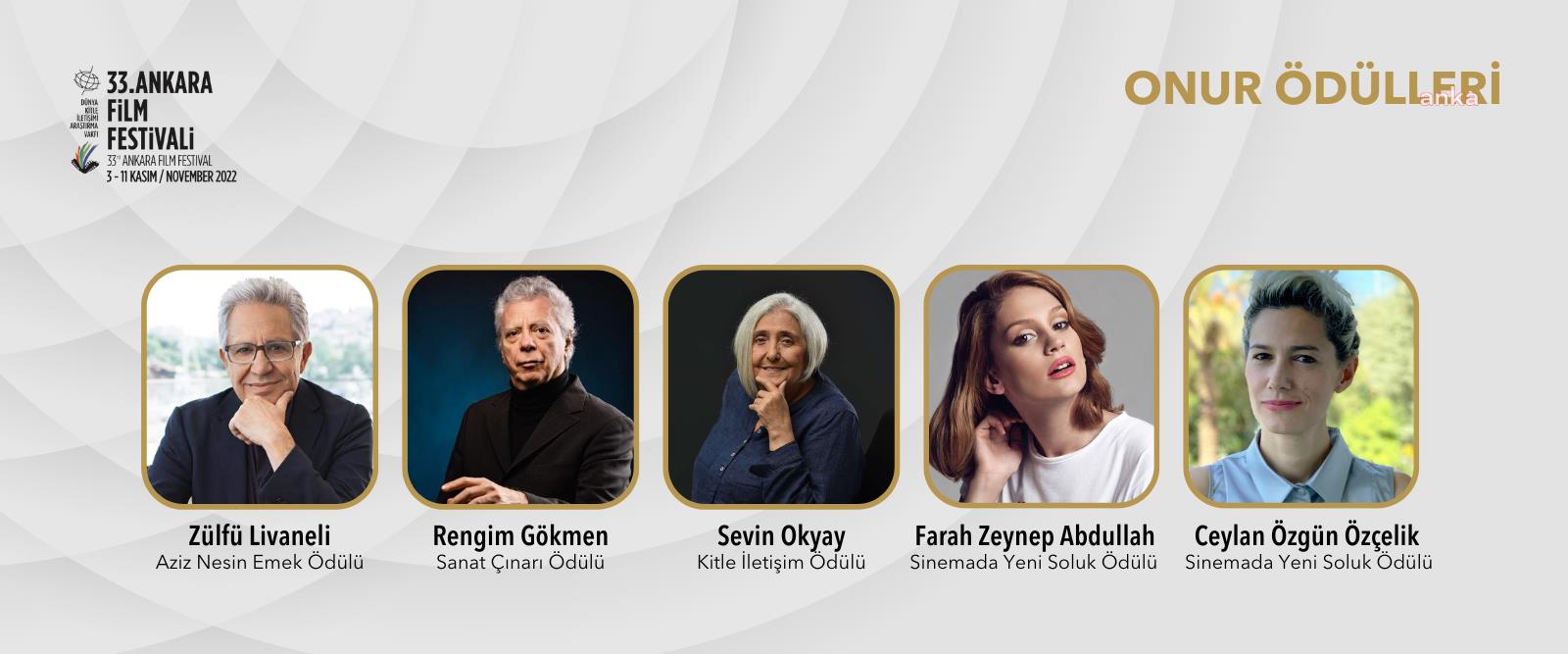 33. ANKARA FİLM FESTİVALİ ONUR ÖDÜLLERİNİN SAHİPLERİ AÇIKLANDI