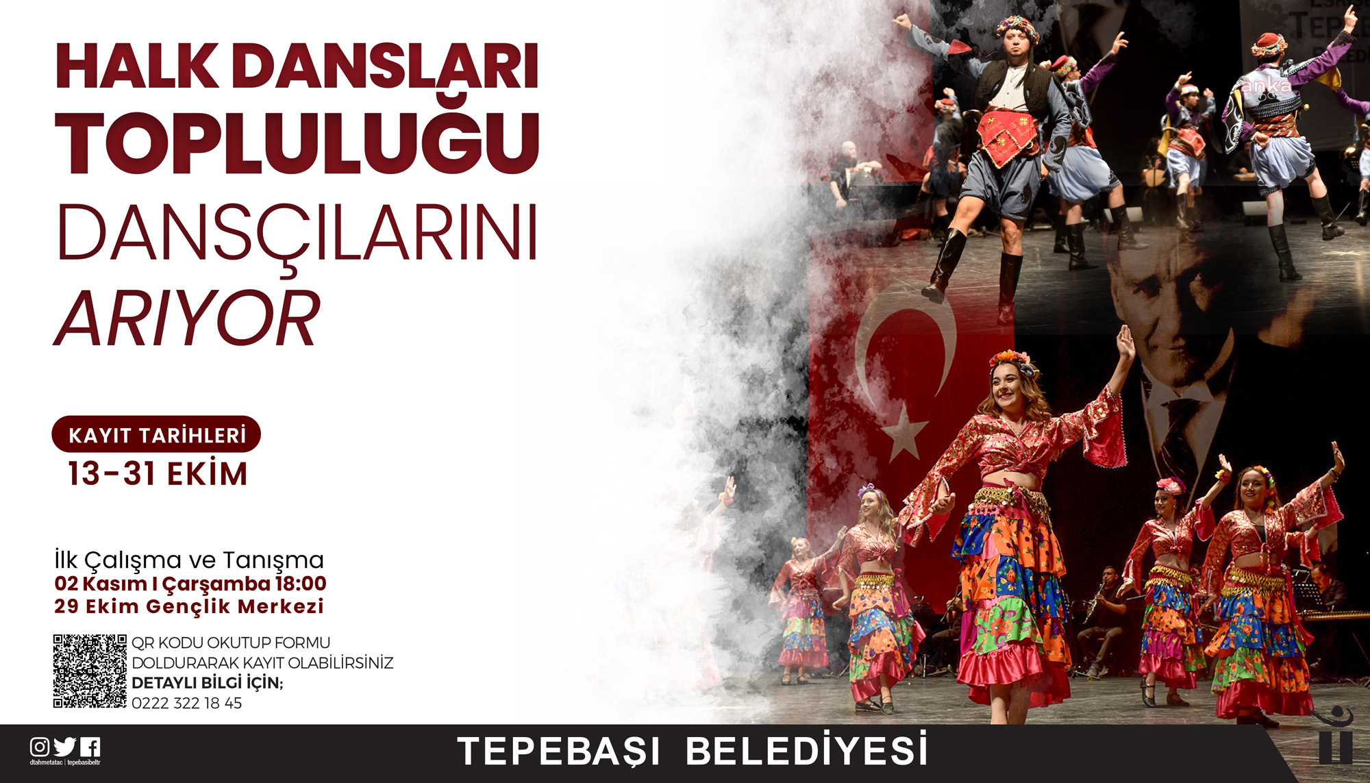 TEPEBAŞI BELEDİYESİ HALK DANSLARI TOPLULUĞU YENİ DANSÇILARINI ARIYOR