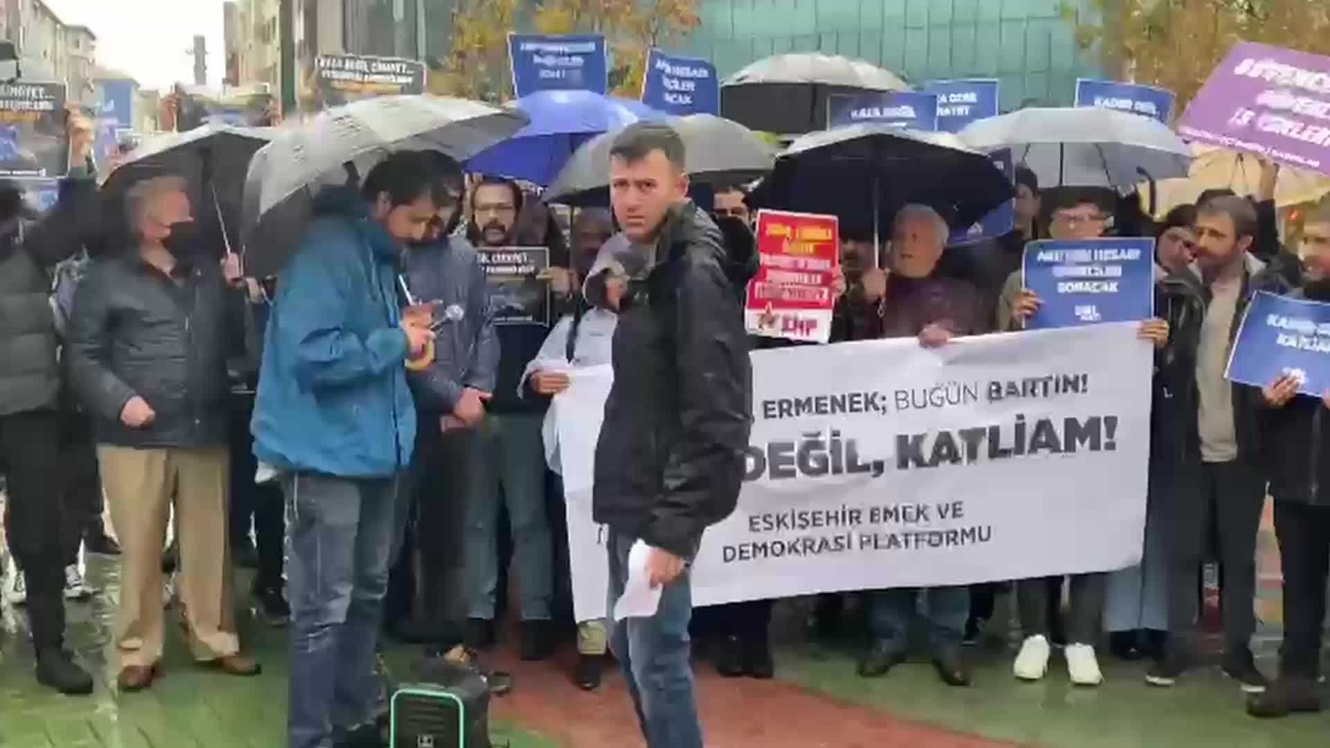 BARTIN'DAKİ MADEN FACİASI ESKİŞEHİR'DE PROTESTO EDİLDİ