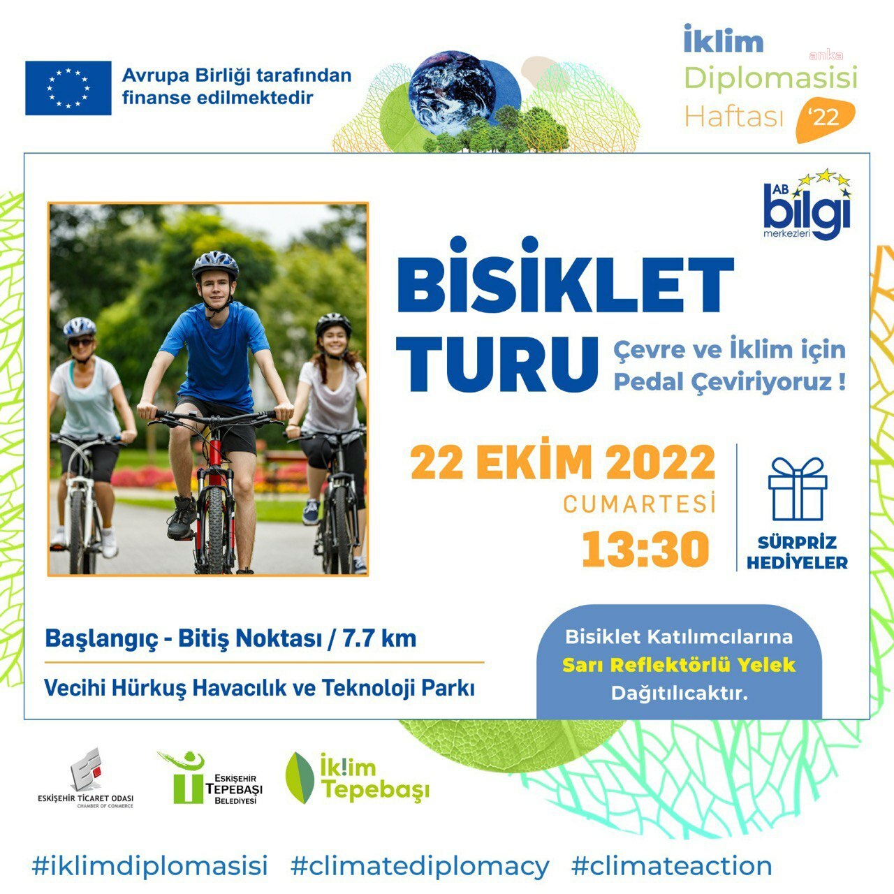 TEPEBAŞI'NDA PEDALLAR ÇEVRE VE İKLİM İÇİN ÇEVRİLECEK