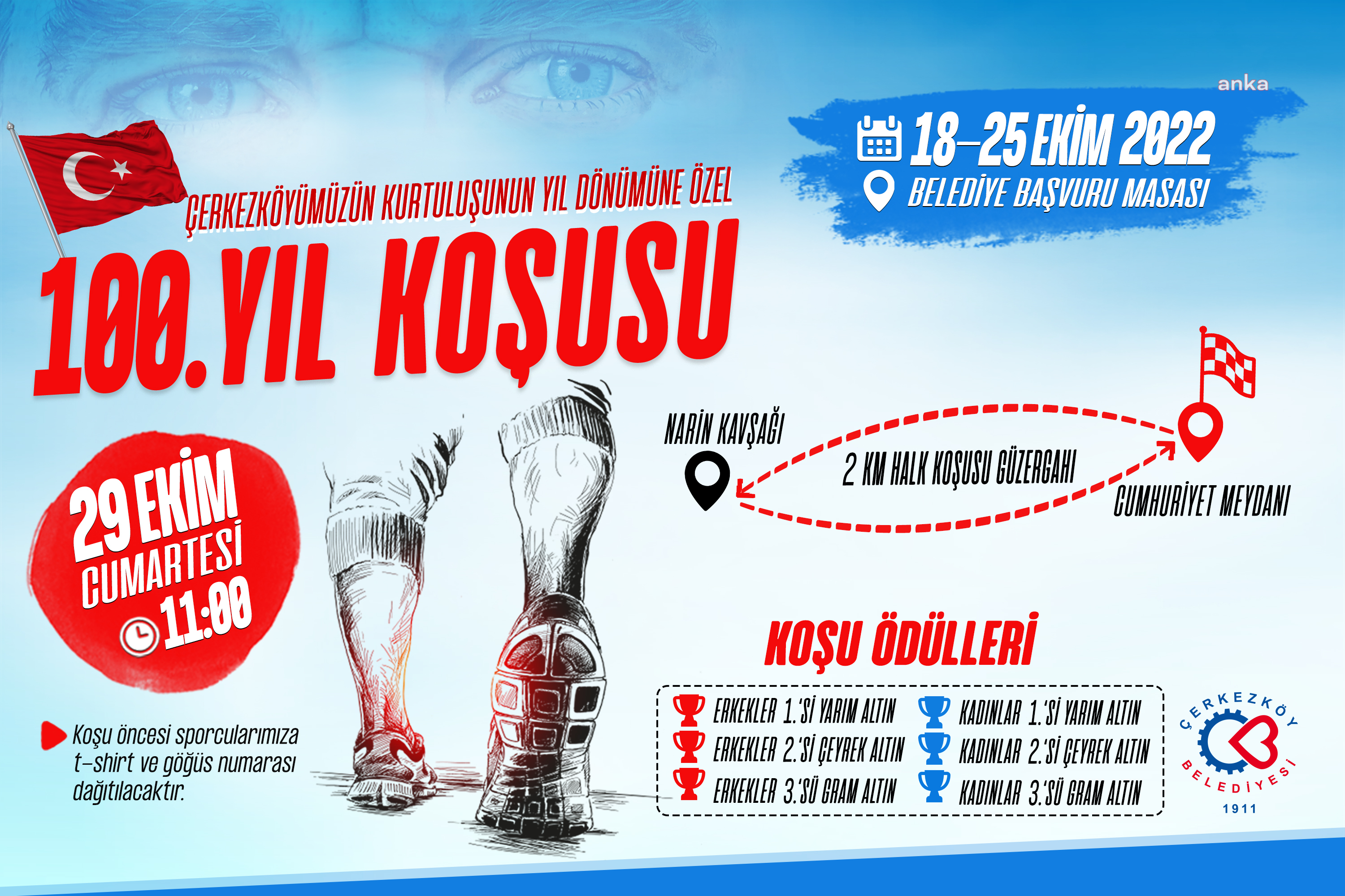 ÇERKEZKÖY'DE 8. KURTULUŞ KOŞUSU İÇİN KAYITLAR BAŞLADI