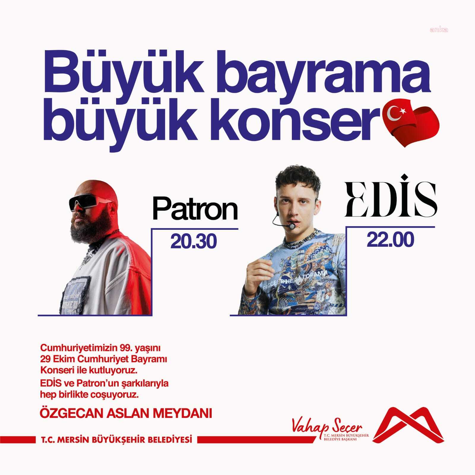 MERSİN BÜYÜKŞEHİR CUMHURİYET BAYRAMI’NI ÇEŞİTLİ ETKİNLİKLERLE KUTLAYACAK