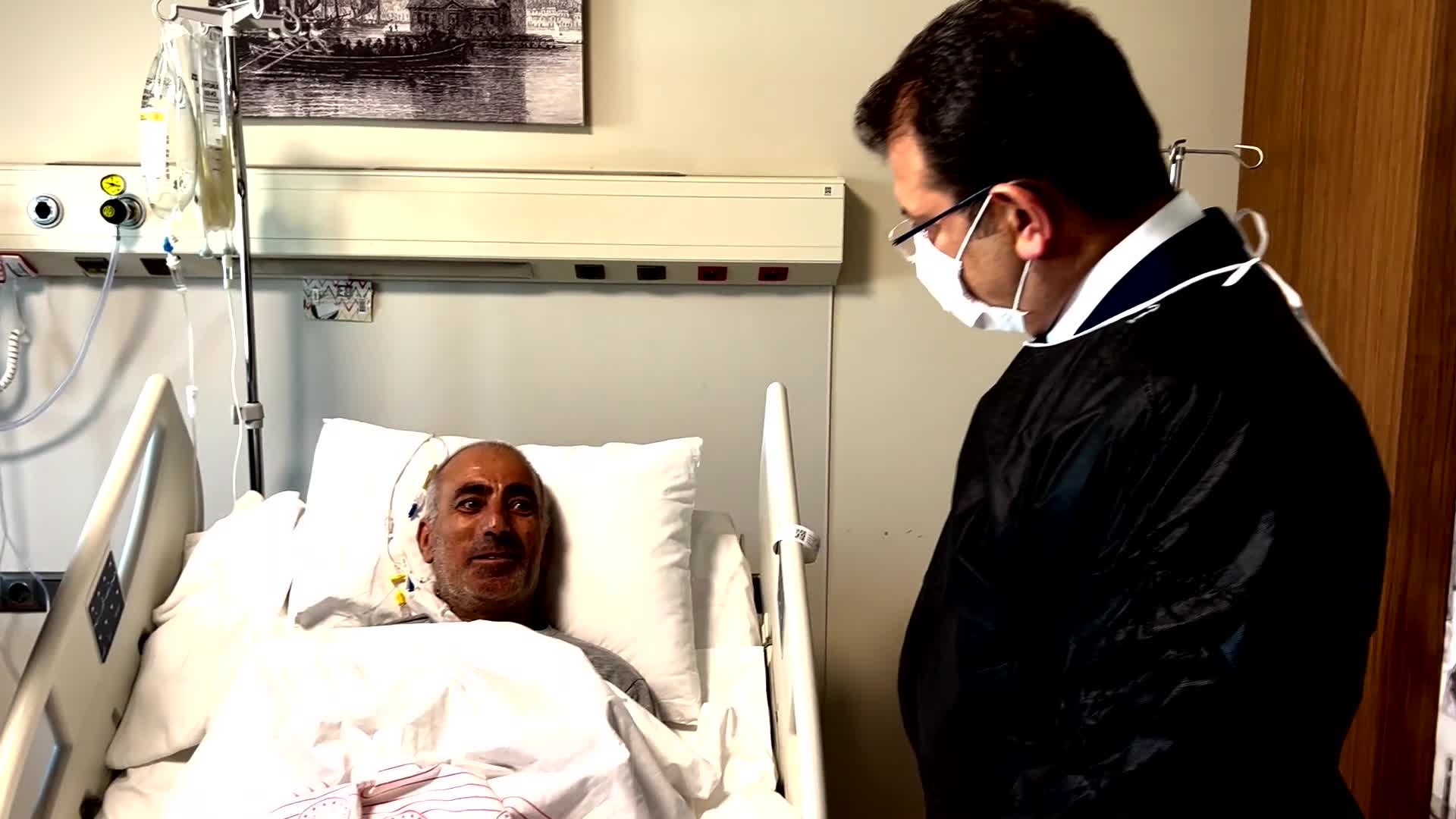 İMAMOĞLU, BİNALİ YILDIRIM VE MADEN İŞÇİLERİNİ TEDAVİ GÖRDÜKLERİ HASTANEDE  ZİYARET ETTİ