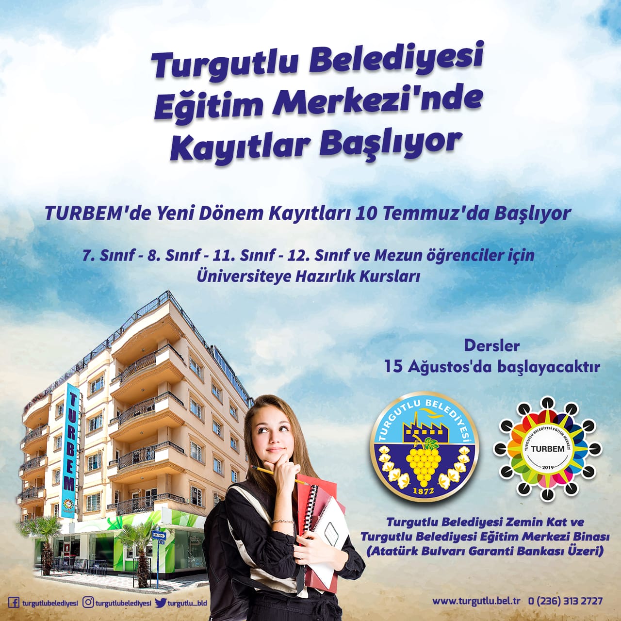 TURGUTLU BELEDİYESİ EĞİTİM MERKEZİNE YENİ DÖNEM KAYITLARI BAŞLIYOR