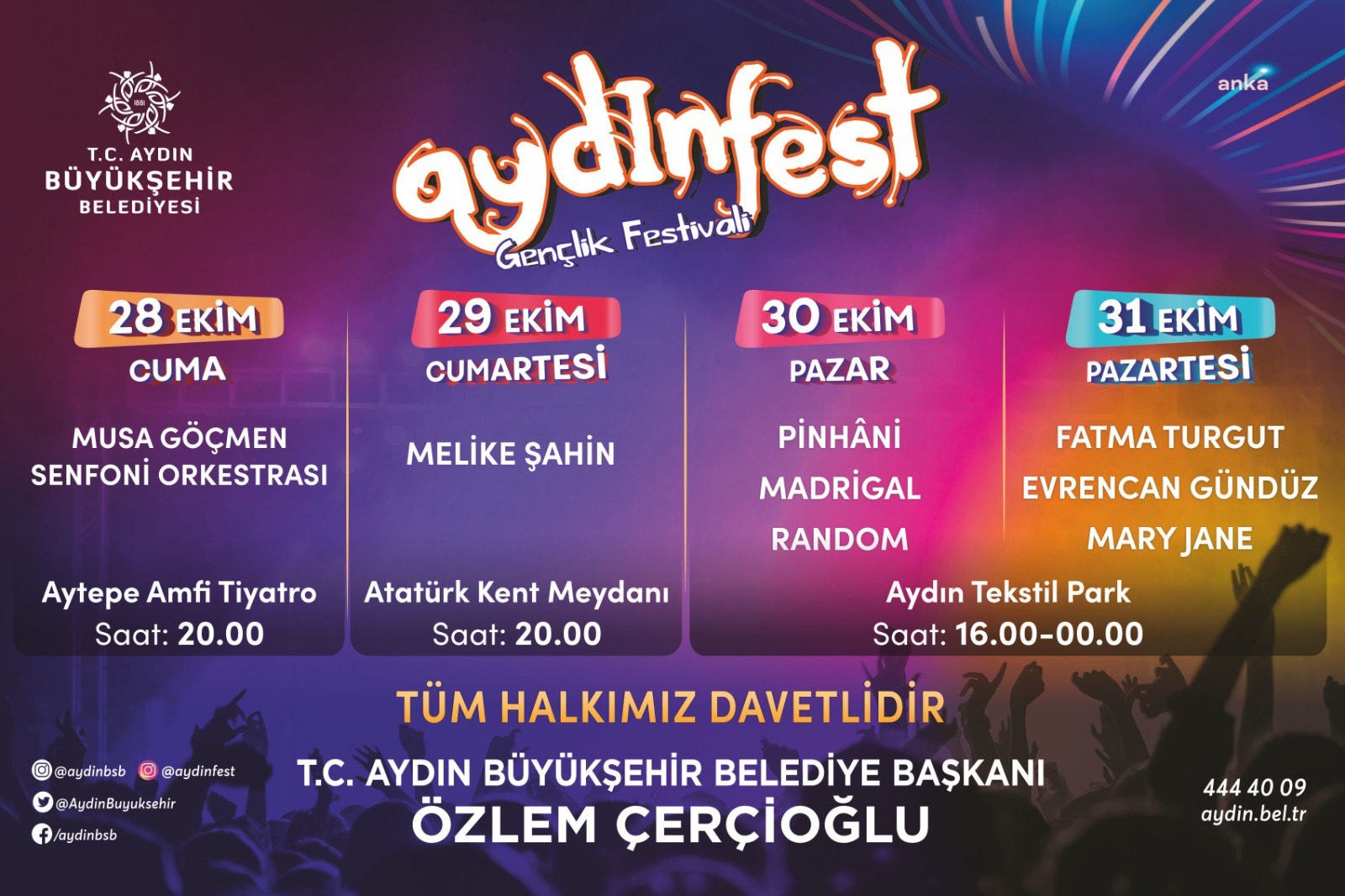 AYDIN BÜYÜKŞEHİR, CUMHURİYET COŞKUSUNU AYDINFEST İLE BİRLİKTE KUTLAYACAK