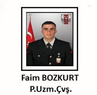 MSB: UZMAN ÇAVUŞ FAİM BOZKURT ŞEHİT OLDU