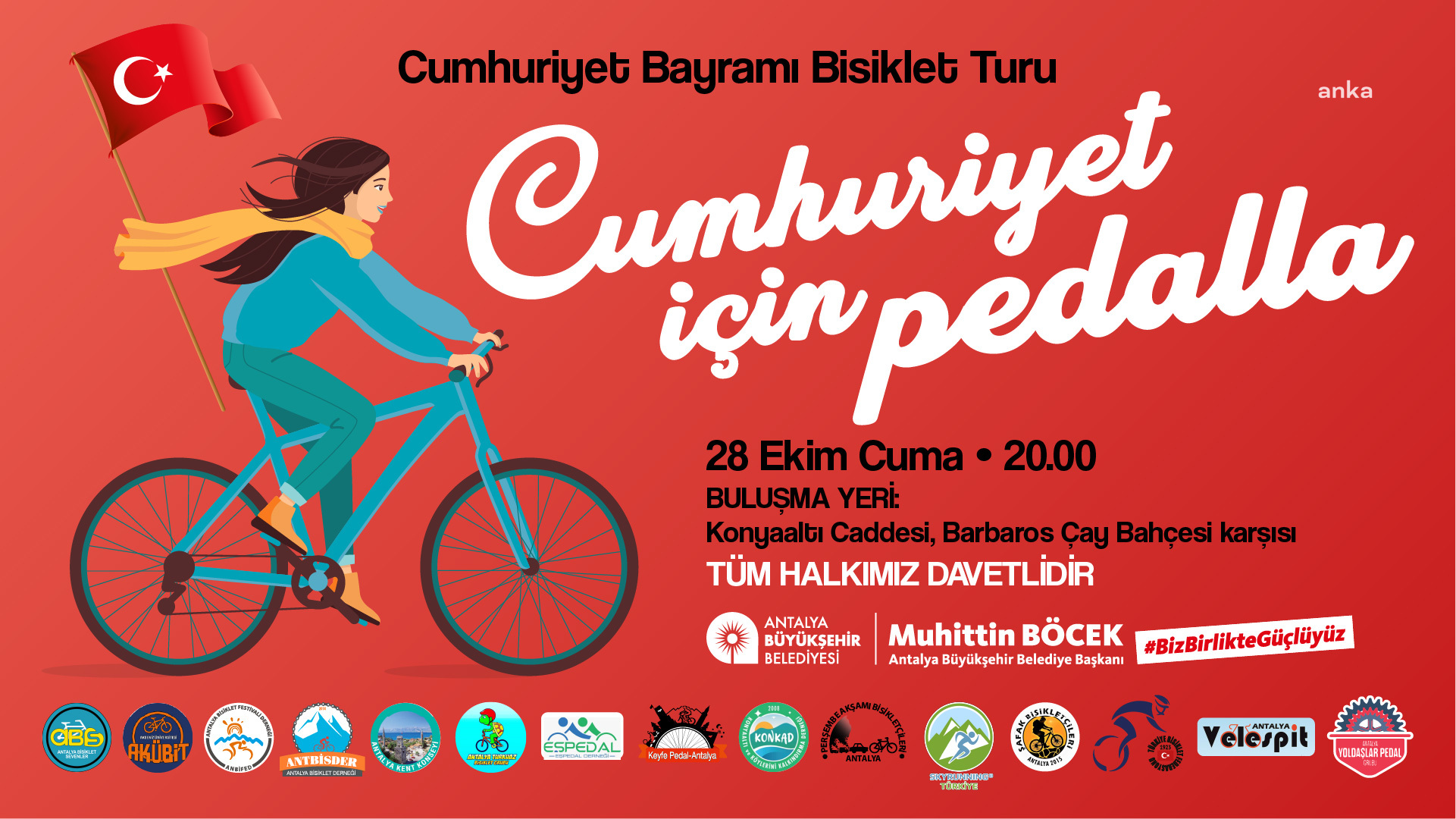 ANTALYA BÜYÜKŞEHİR BELEDİYESİ, CUMHURİYET BAYRAMI BİSİKLET TURU DÜZENLİYOR