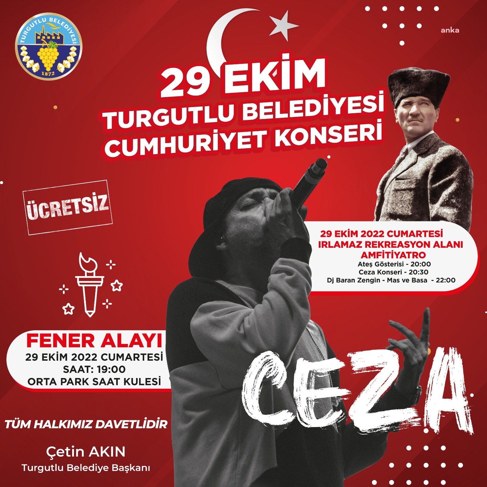 CUMHURİYET COŞKUSU TURGUTLU’YU SARACAK