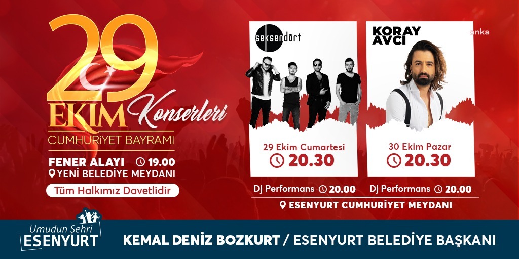 ESENYURT'TA CUMHURİYET BAYRAMI KUTLAMALARI 2 GÜN BOYUNCA DEVAM EDECEK
