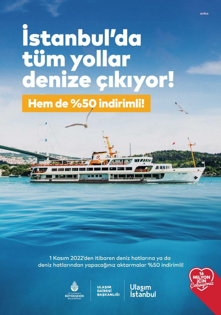 İSTANBUL’DA DENİZ ULAŞIMINA 1 KASIM'DAN İTİBAREN 7 HAT DAHA EKLENECEK