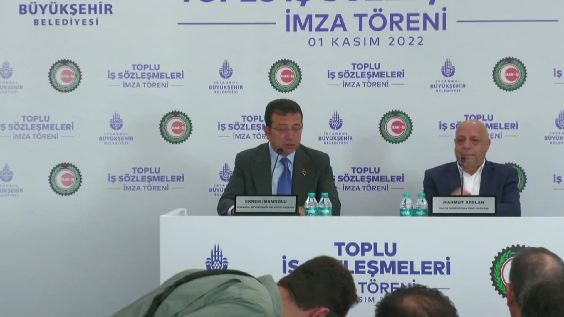 İBB İLE HAK- İŞ VE TÜRK-İŞ ARASINDA TOPLU İŞ SÖZLEŞMESİ İMZALANDI. İMAMOĞLU: “KAMU KAYNAKLARININ BİR AVUÇ İNSAN İÇİN DEĞİL, MİLLET İÇİN KULLANILDIĞI SÜRECİ VAR ETME KONUSUNDA KARARLIYIZ”