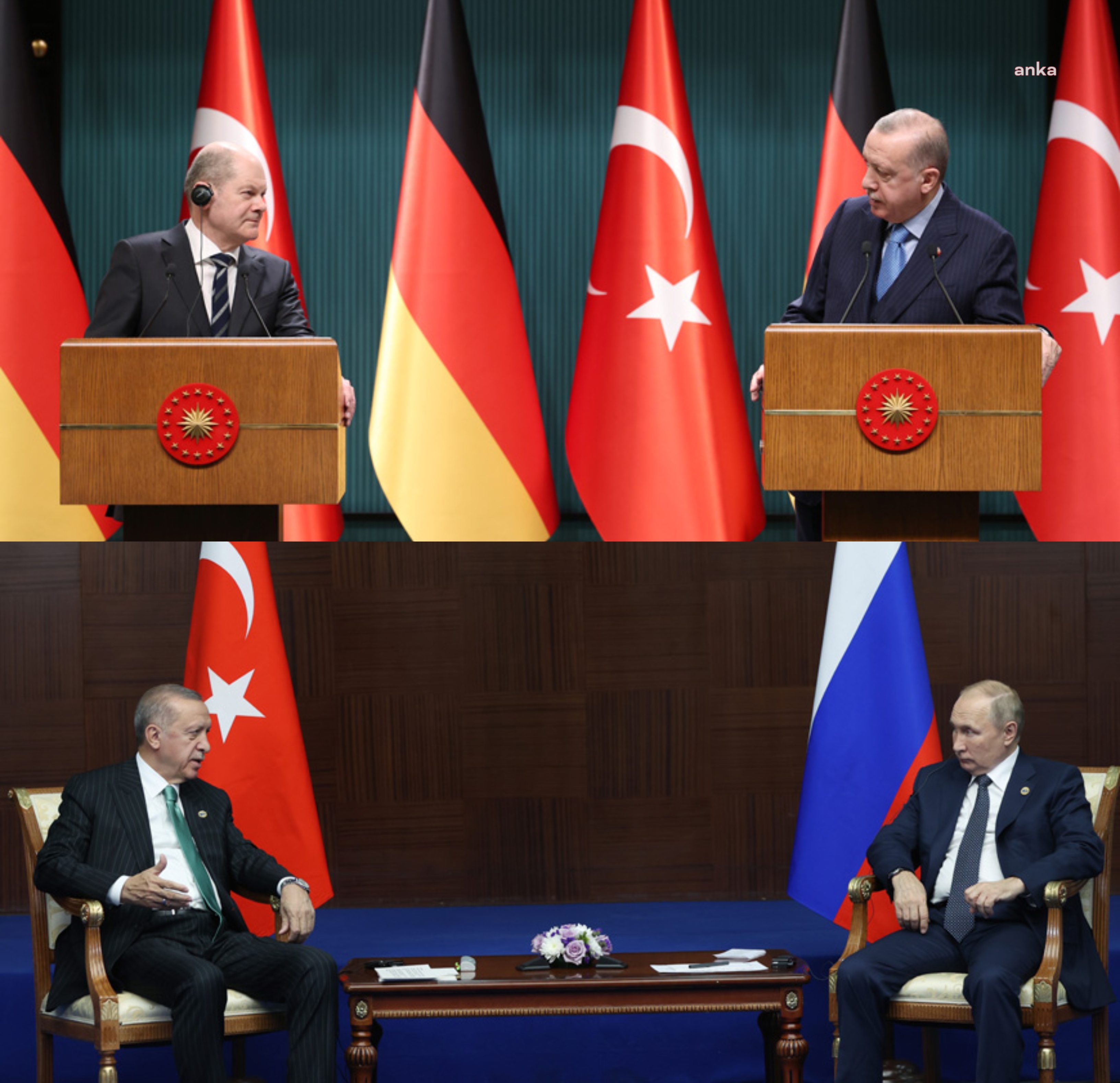CUMHURBAŞKANI ERDOĞAN, ALMANYA BAŞBAKANI SCHOLZ VE RUSYA DEVLET BAŞKANI PUTİN İLE GÖRÜŞTÜ
