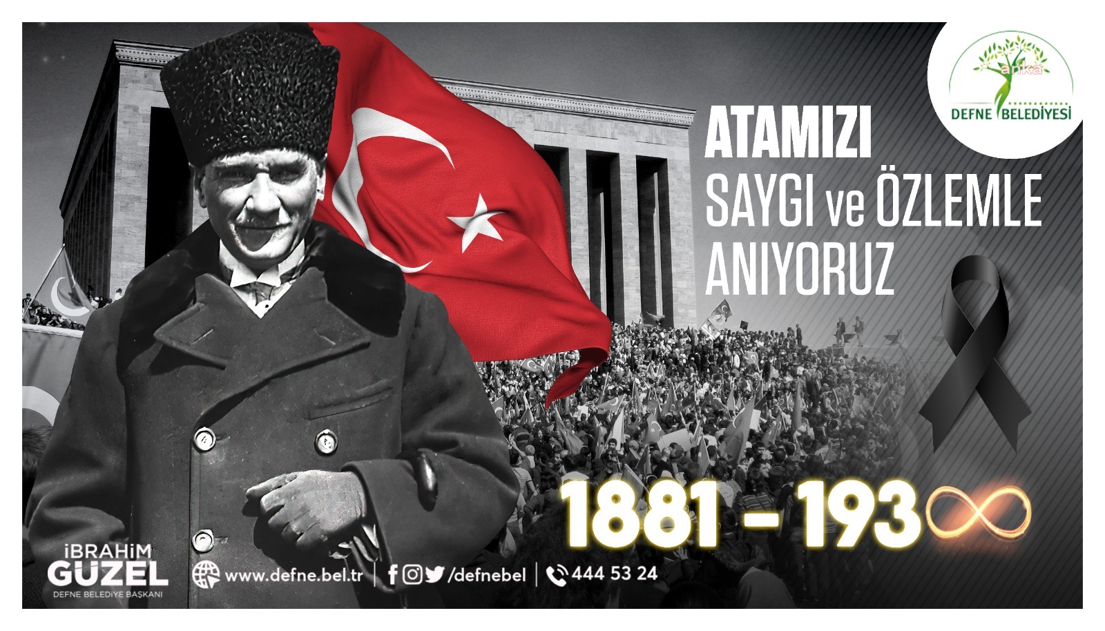 DEFNE BELEDİYE BAŞKANI GÜZEL’DEN 10 KASIM ATATÜRK’Ü ANMA GÜNÜ MESAJI