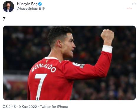 BTP GENEL BAŞKANI HÜSEYİN BAŞ’TAN RONALDOLU “7” PAYLAŞIMI