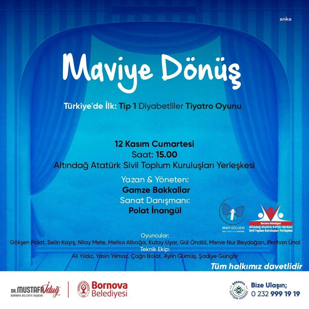 BORNOVA’DA DİYABETLİLERDEN ‘MAVİYE DÖNÜŞ’ OYUNU