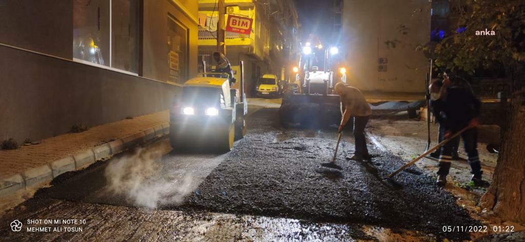 BAYRAKLI’YA BİR AYDA 500 TON ASFALT