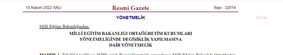 ORTAÖĞRETİM KURUMLARI YÖNETMELİĞİ'NDE DEĞİŞİKLİK: SİYASİ VE İDEOLOJİK ARAÇ GEREÇ DAĞITAN, AKRAN ZORBALIĞI YAPAN, OKULDA İZİNSİZ GÖRÜNTÜ ÇEKİP PAYLAŞAN ÖĞRENCİLERE DİSİPLİN CEZASI