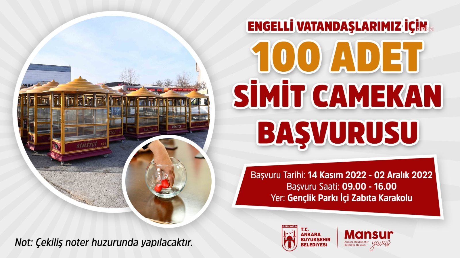 ABB'DEN ENGELLİ VATANDAŞLARA EKONOMİK DESTEK: 100 SİMİT CAMEKÂNI DAĞITILACAK