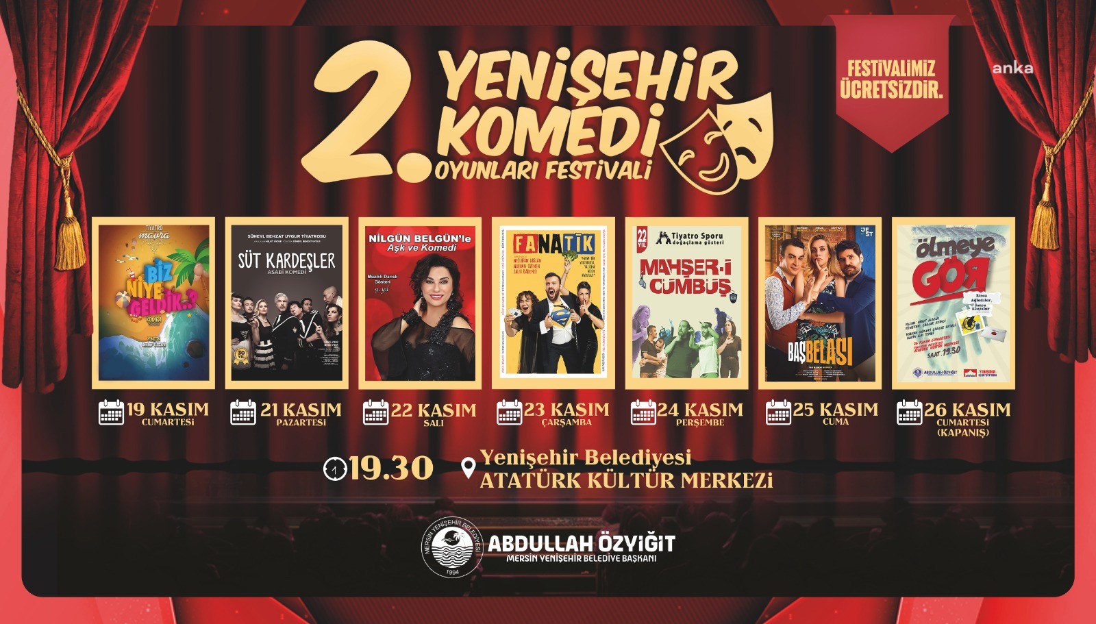 MERSİN’DE ‘2. YENİŞEHİR KOMEDİ OYUNLARI FESTİVALİ’ İÇİN GERİ SAYIM BAŞLADI