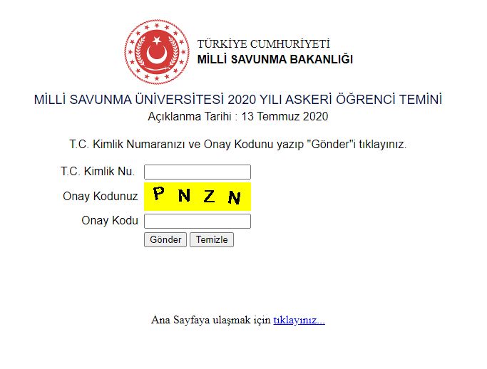 MİLLİ SAVUNMA ÜNİVERSİTESİ ASKERİ ÖĞRENCİ SINAV SONUCU AÇIKLANDI