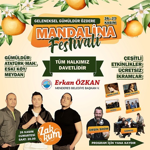 MENDERES'TE MANDALİNA FESTİVALİ YAPILACAK