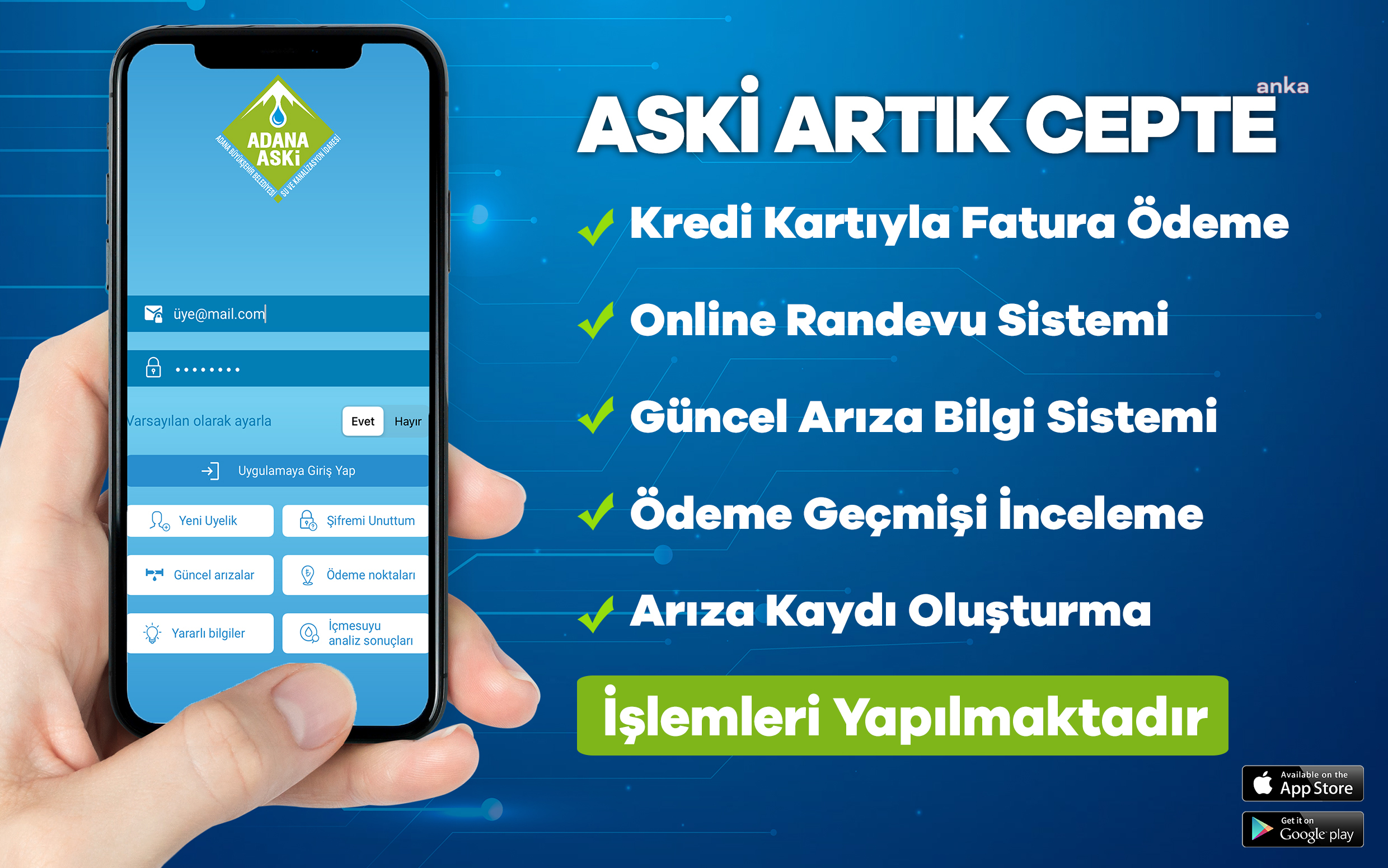 'ADANA ASKİ' MOBİL UYGULAMASIYLA İŞLEMLER DAHA HIZLI YAPILABİLECEK