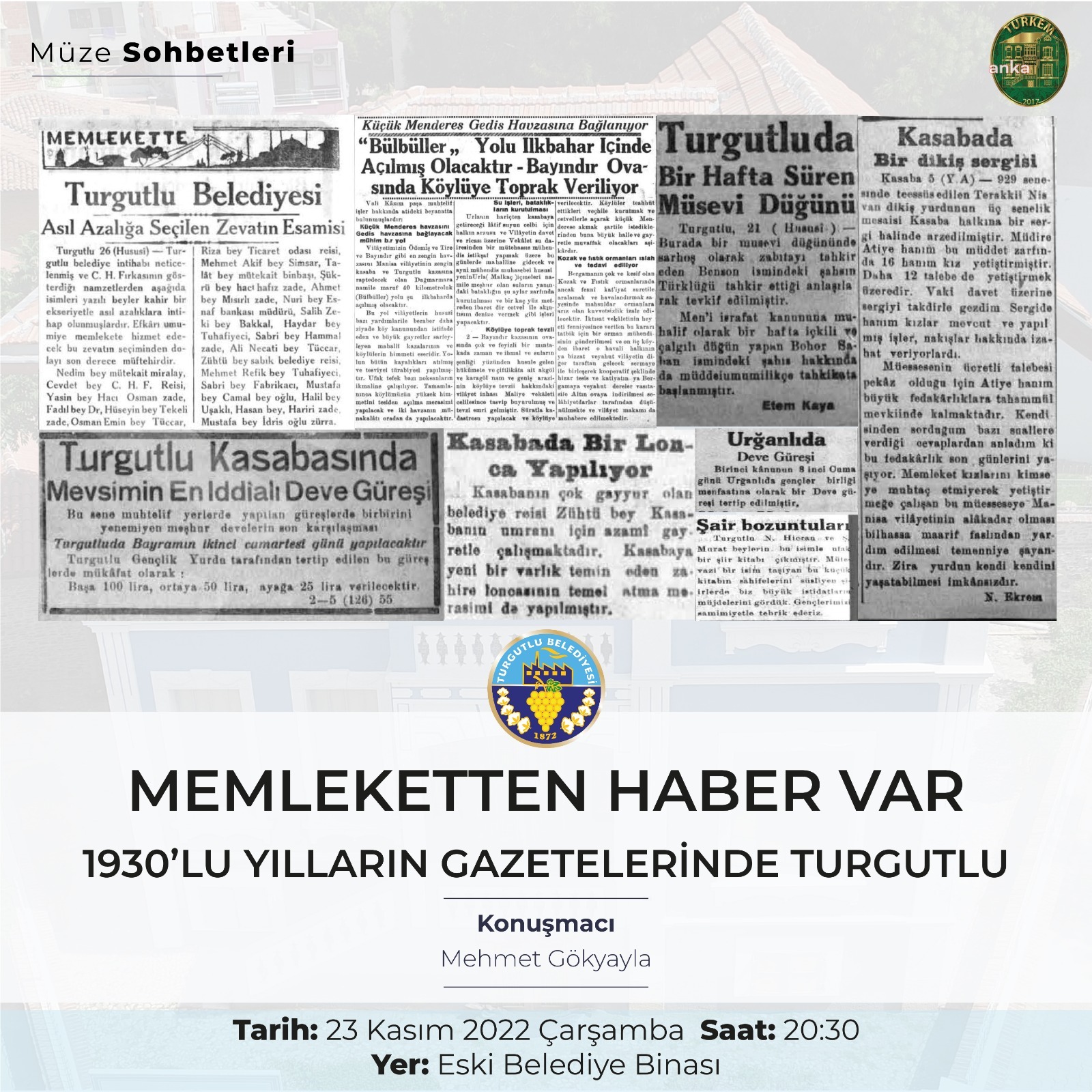 TURGUTLU BELEDİYESİ’NİN ‘MÜZE SOHBETLERİ’ DEVAM EDİYOR