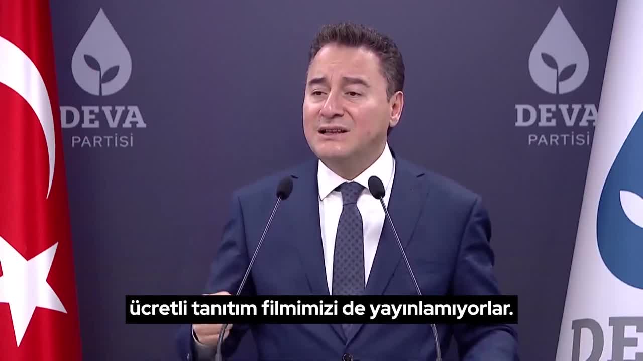 BABACAN: TRT, KANAL D, ATV, A HABER, A2, CNN TÜRK, TEVE 2, TV8, TV NET, KANAL 7, ÜLKE TV, 360 TV, 24 TV. DEVA PARTİSİ’NİN REKLAMINI YAYINLAYIN. KORKMAYIN
