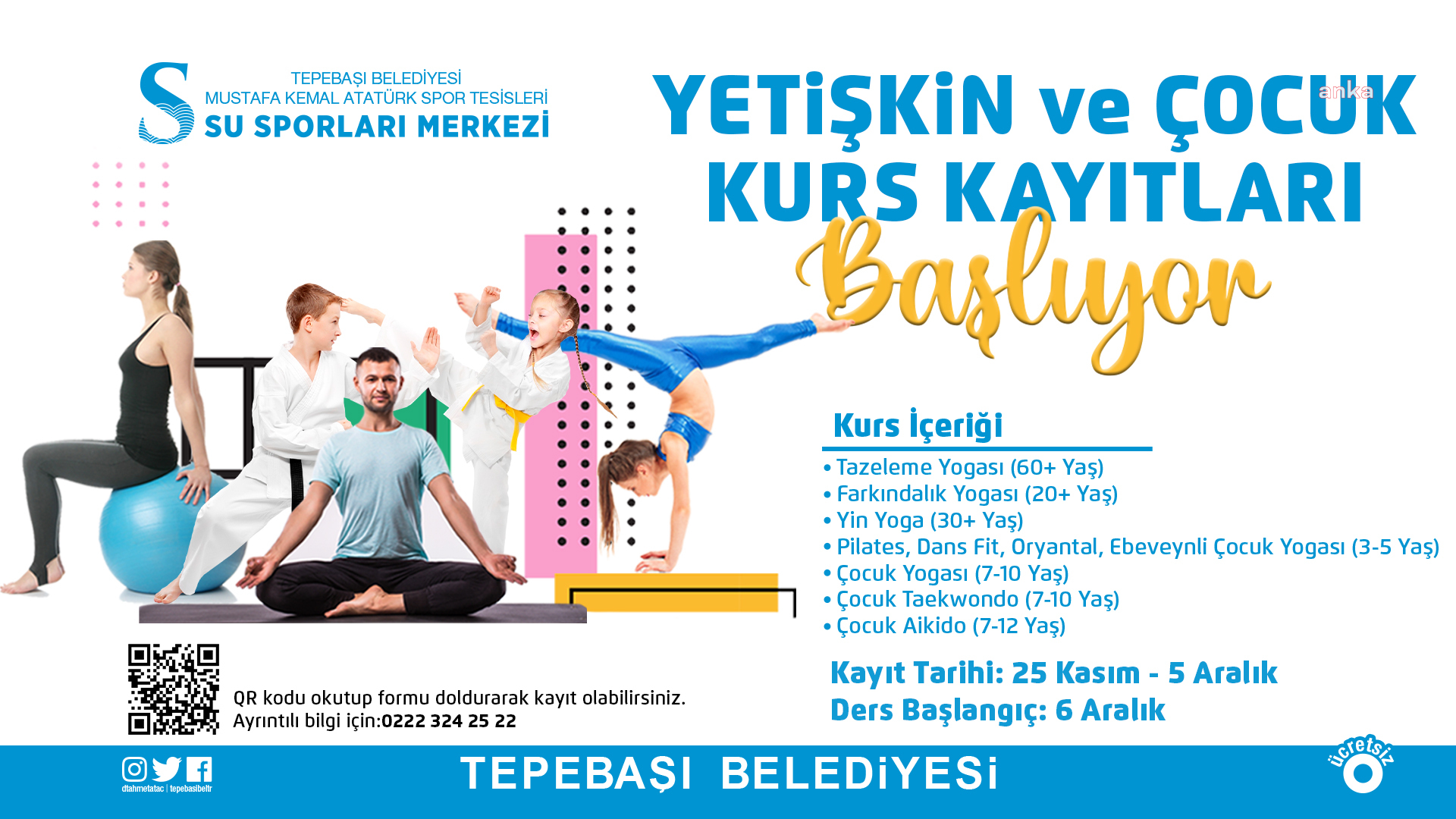 TEPEBAŞI SU SPORLARI MERKEZİ’NDE KAYITLAR YARIN BAŞLIYOR