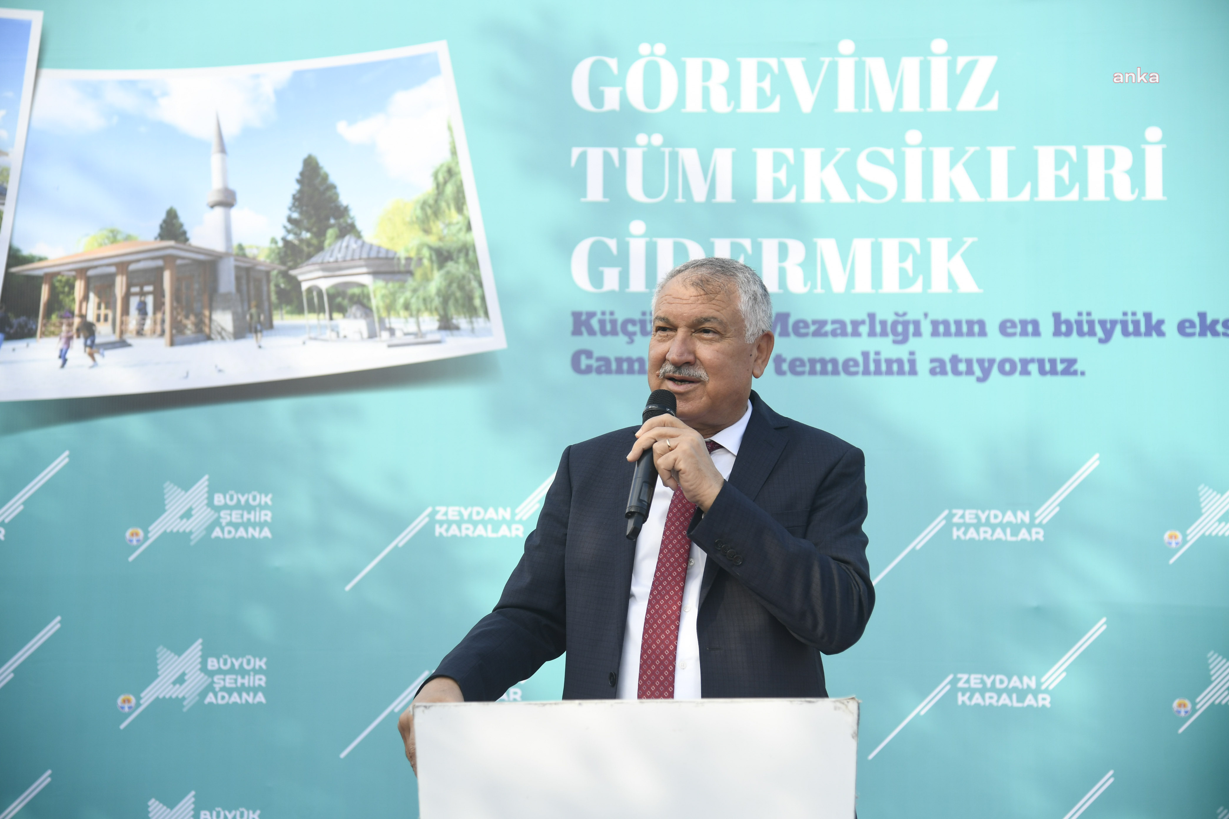 ADANA’DA KÜÇÜKOBA MEZARLIĞI’NA YAPILACAK CAMİNİN TEMELİ ATILDI