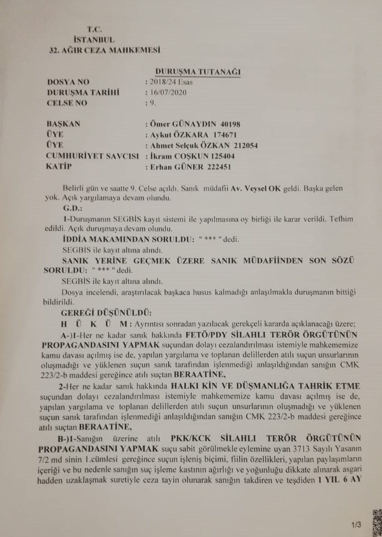 DENİZ YÜCEL DAVASINDA KARAR!