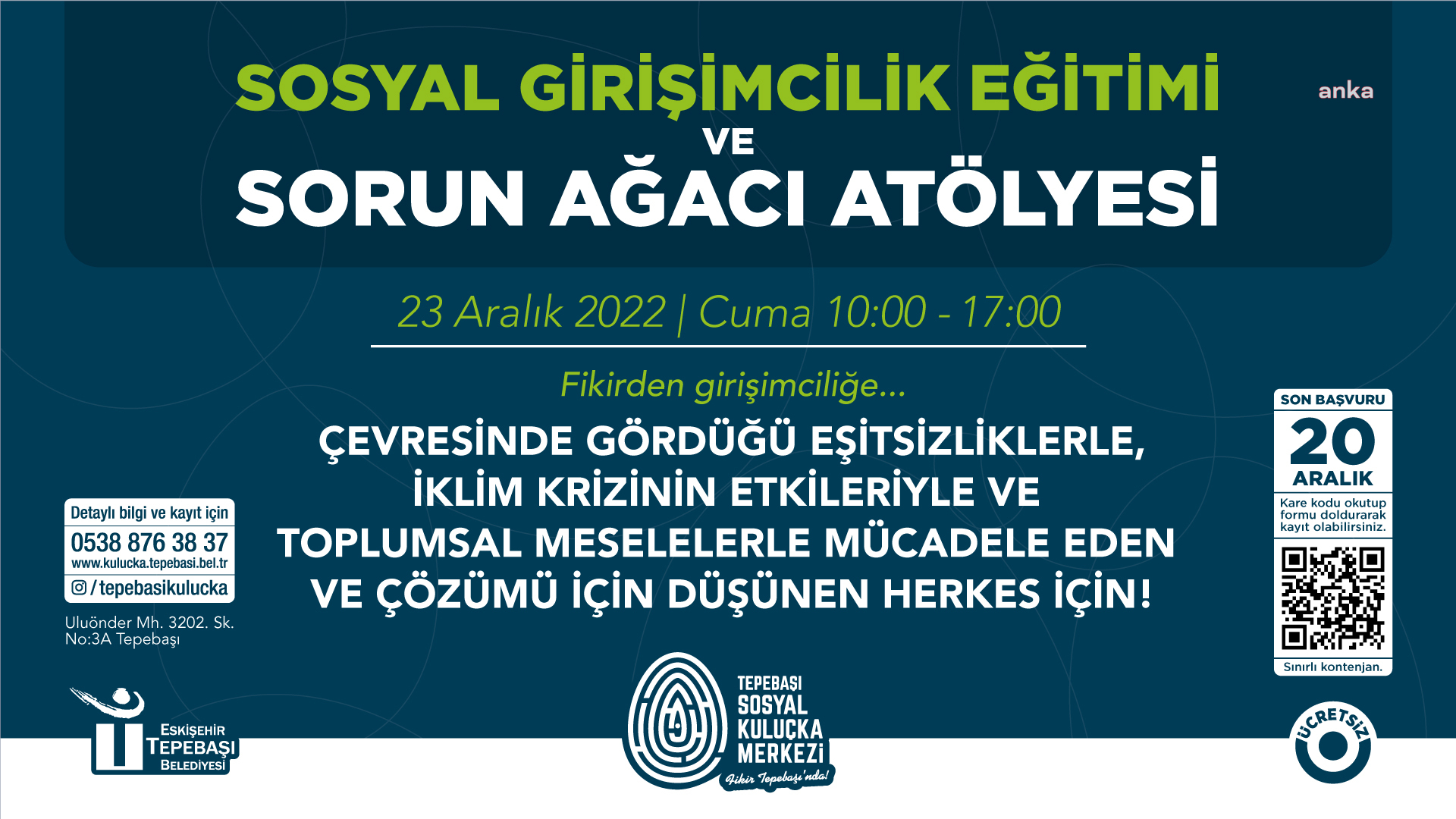 TEPEBAŞI’NDA SOSYAL GİRİŞİMCİLİK EĞİTİMİ VE SORUN AĞACI ATÖLYESİ BAŞLIYOR