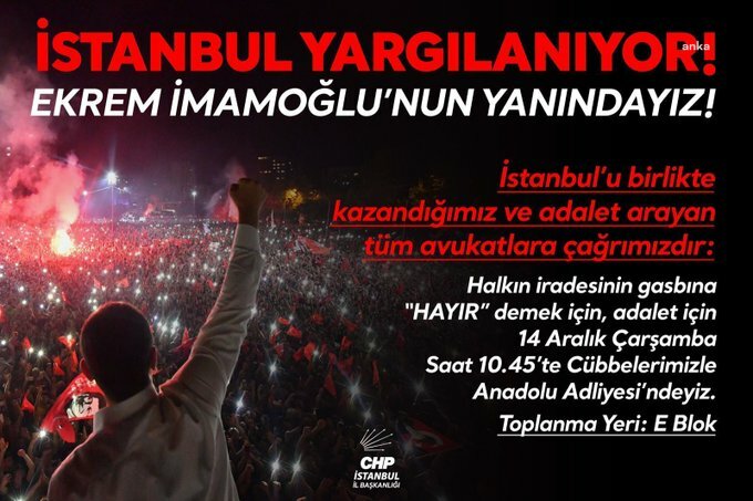 CHP HUKUK KOMİSYONU: “TÜM AVUKATLARA ÇAĞRIMIZDIR: CÜBBELERİMİZLE ANADOLU ADLİYESİ’NDEYİZ”