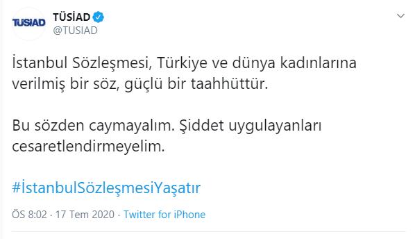 TÜSİAD: "İSTANBUL SÖZLEŞMESİ YAŞATIR"